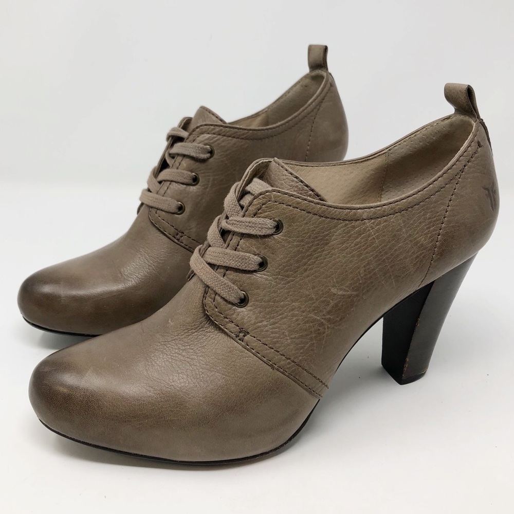 Frye lace up oxford pump heel tan brown - Picture 1 of 8